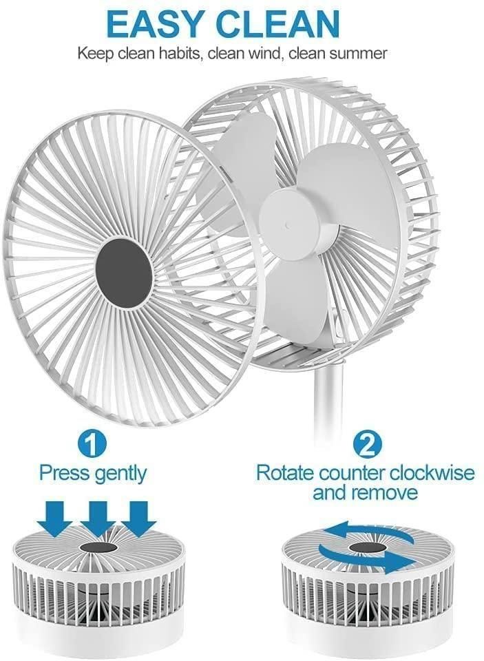 CoolBreeze Foldable Rechargeable Table Fan – Portable & Adjustable Cooling