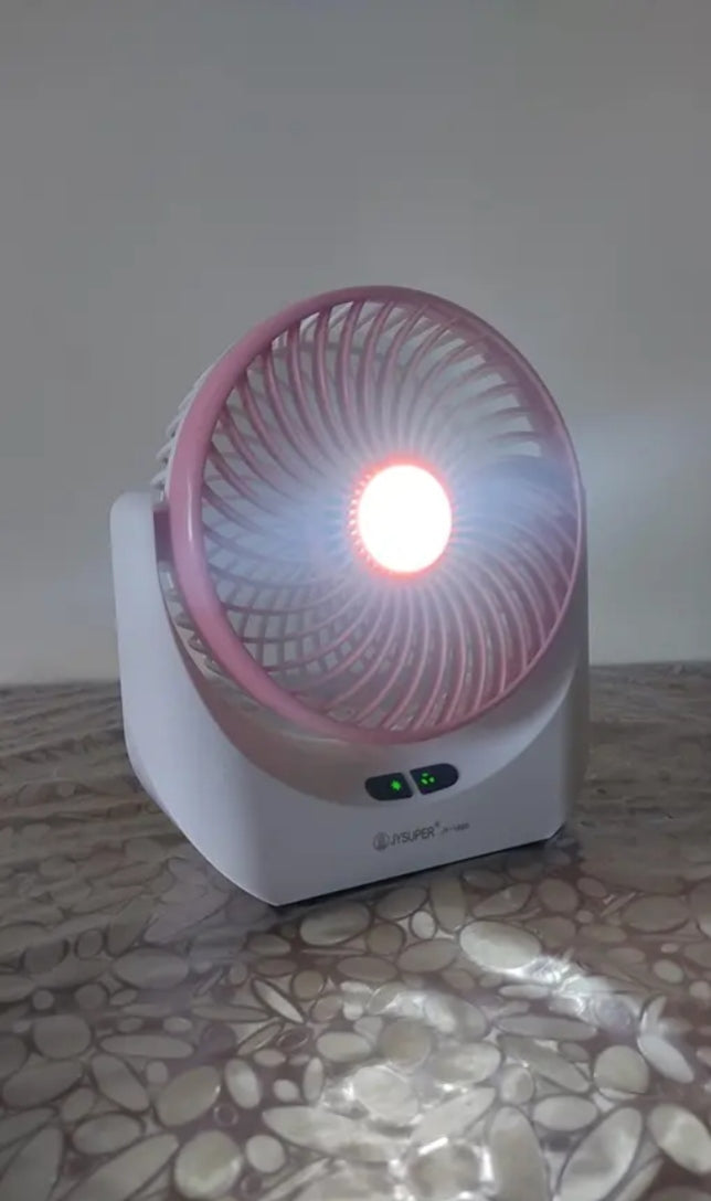Powerful Rechargeable Table Desk Fan with LED Light