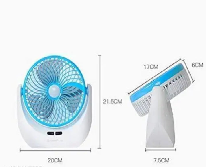 Powerful Rechargeable Table Desk Fan with LED Light