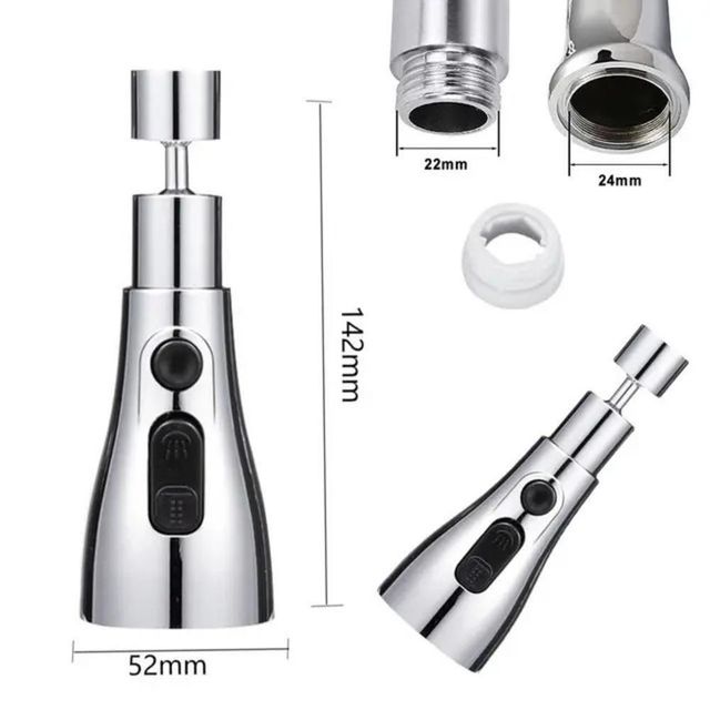 AquaFlow 3-Mode 360° Kitchen Faucet – High Pressure Water Saver